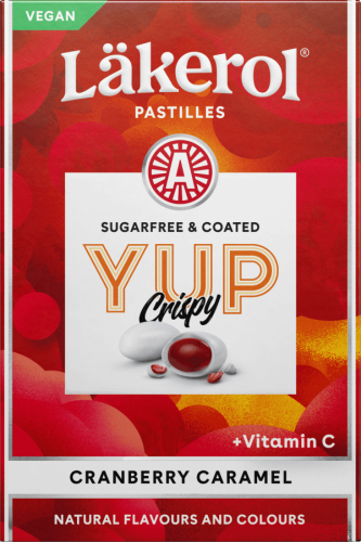 Lkerol YUP Crispy Cranberry Caramel 40g Coopers Candy