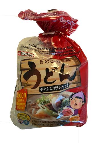 Hosan A+ Udon Noodles Beef & Mushroom Flavor 3-pack 648g Coopers Candy