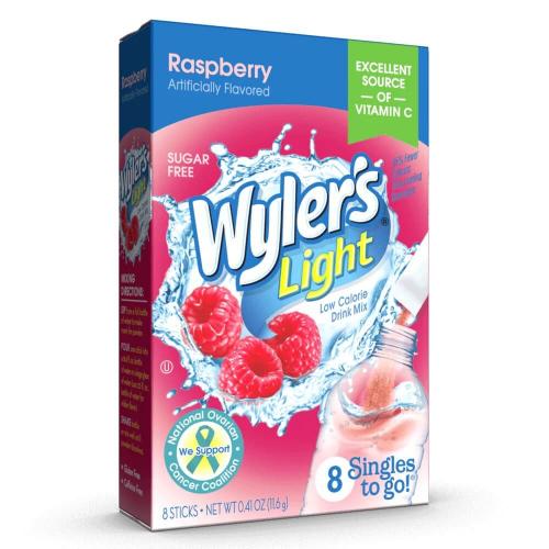 Wylers Light Singles To Go 8-pack - Raspberry Coopers Candy