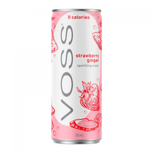 Voss Strawberry Ginger Sparkling Water Burk 330ml Coopers Candy