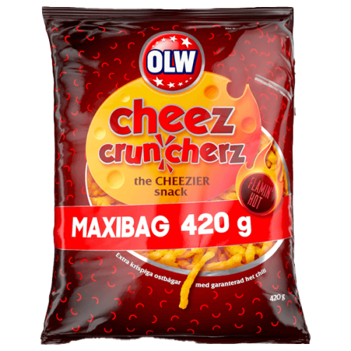 OLW Maxibag Cruncherz Flamin Hot 420g Coopers Candy