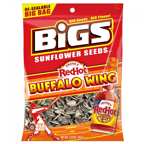 BIGS Sunflower Seeds Franks Red Hot Buffalo Wing 152g Coopers Candy