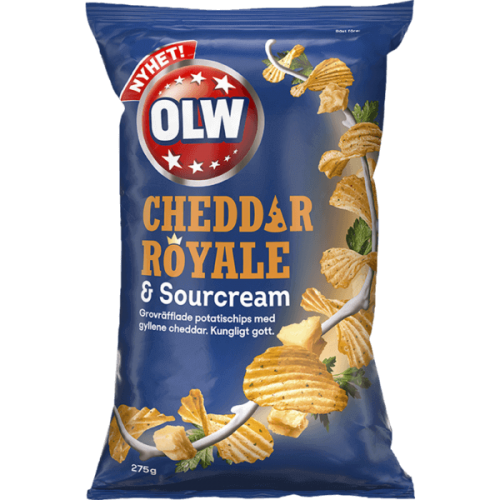 OLW Cheddar Royale & Sour Cream Chips 175g Coopers Candy