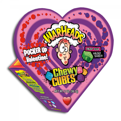 Warheads Sour Chewy Cubes Heart Box 56,7g Coopers Candy