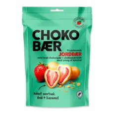 Chokob&aelig;r Jordgubbar med Vit choklad & karamell 90g Coopers Candy