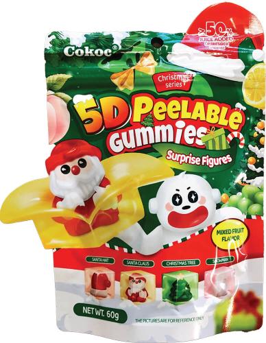 Cokoc 5D Peelable Gummies Mixed Fruit Christmas 60g Coopers Candy