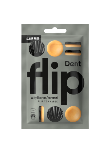 Dent Flip Salty Licorice & Caramel 30g Coopers Candy