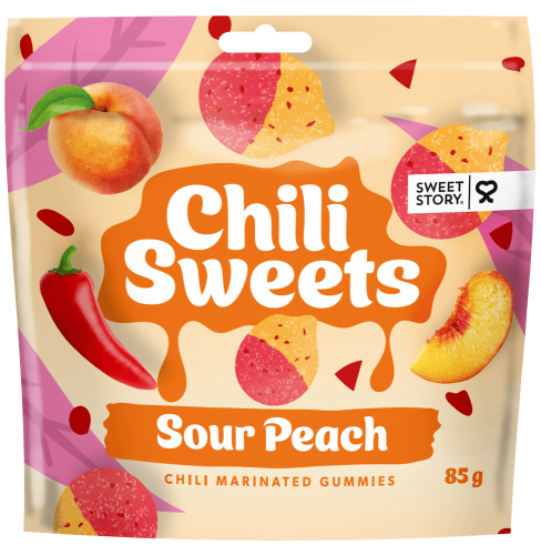 Sweet Story Chili Sweets Sour Peach 85g Coopers Candy
