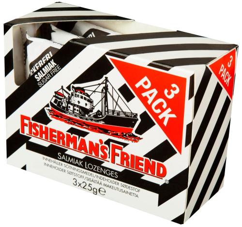 Fishermans Friend Salmiak Sugar Free 3-Pack Coopers Candy