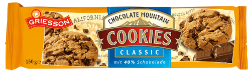 Griesson Chocolate Mountain Cookies - Classic 150g Coopers Candy
