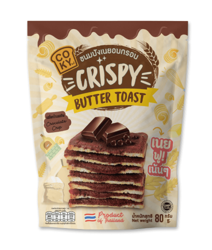 Coky Crispy Butter Toast Chocolate Chip 80g Coopers Candy