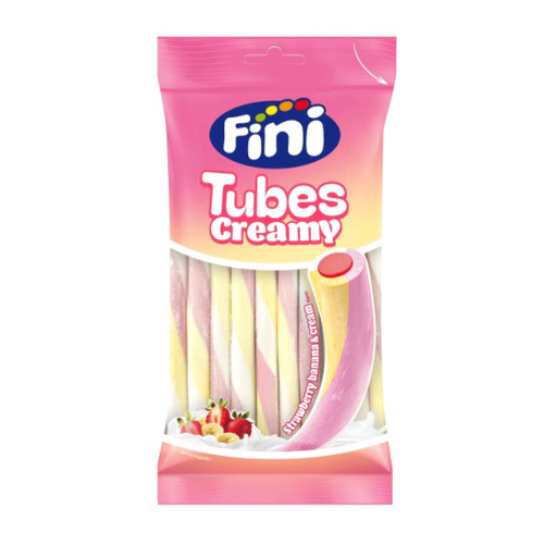 Fini Tubes Creamy Strawberry Banana & Cream 80g Coopers Candy
