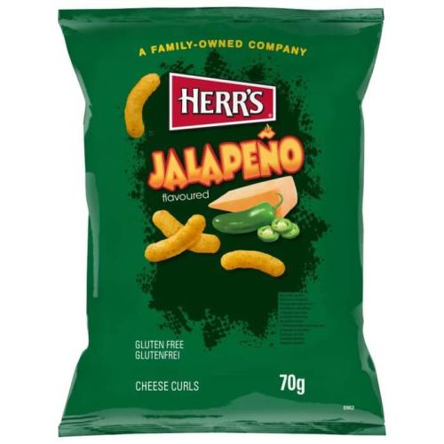 Herrs Jalapeno Cheese Curls 70g Coopers Candy