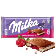 Milka Melkesjokoladebar Raspberry Creme 100g Coopers Candy