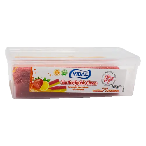 Vidal Sura Sura jordgubb/citronmattor 265g Coopers Candy