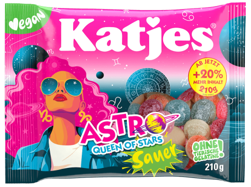 Katjes Astro Queen of Stars Sur 210g Coopers Candy