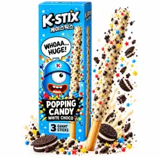 K-Stix Popping Candy White Cookie 54g Coopers Candy