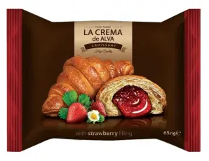 La Crema de Alva Croissant Jordgubbsfyllning 65g Coopers Candy