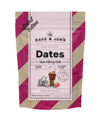 Dave & Jons Dadlar Sour Cherry Cola 125g Coopers Candy