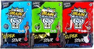 Brain Blasterz Super Sour Popping Candy Trio 36g Coopers Candy