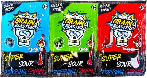 Brain Blasterz Super Sour Popping Candy Trio 36g Coopers Candy