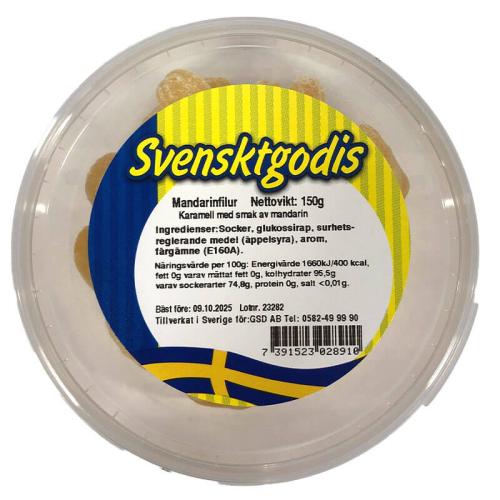 Svenskt Godis Klassiker - Mandarinfilur 150g Coopers Candy