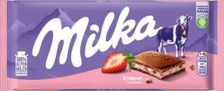 Milka Melkesjokoladebar Jordb&aelig;r 100g Coopers Candy