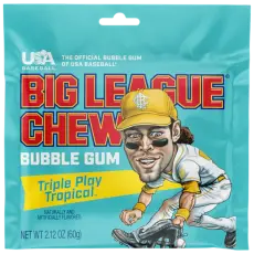 Big League Chew Bubble Gum Triple Play Tropical 60g Coopers Candy