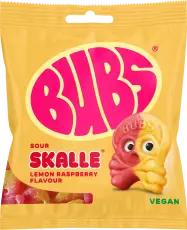 BUBS Lemon Raspberry Skalle 155g Coopers Candy