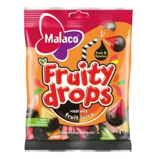 Malaco Fruity Drops Fruit Licorice 110g Coopers Candy