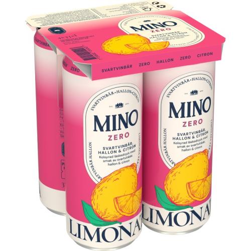 Mino Zero Limonata Svartvinbär Hallon 33cl x 4st Coopers Candy