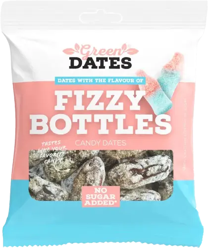Green Dates Dadlar Fizzy Bottles 90g Coopers Candy