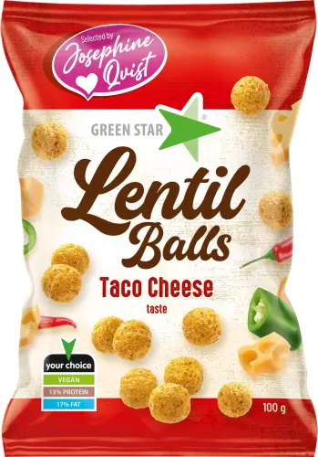 Green Star Lentil Balls Taco Cheese 100g (BF:2025-05-12) Coopers Candy