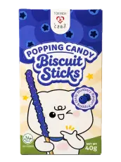 Tokimeki Biscuit Stick Popping Candy Blueberry 40g Coopers Candy