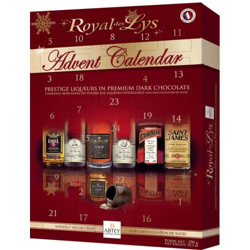 Royal Des Lys Adventskalender med Spritfylld Choklad 290g Coopers Candy