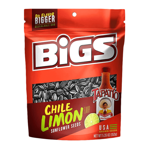 BIGS Sunflower Seeds - Tapatío Chile Limón 152g Coopers Candy