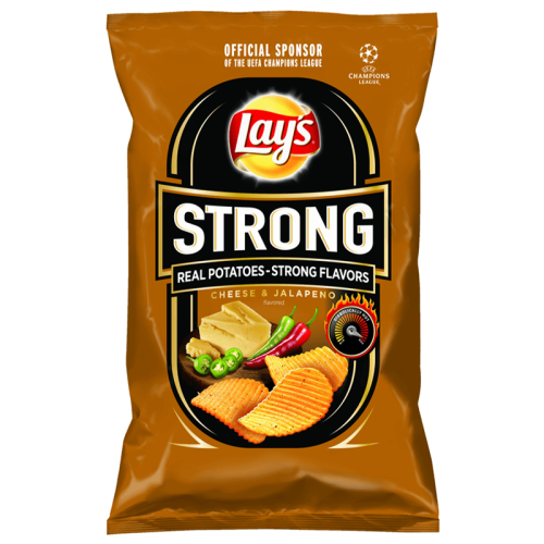 Lays Strong Cheese & Jalapeno Chips 130g Coopers Candy