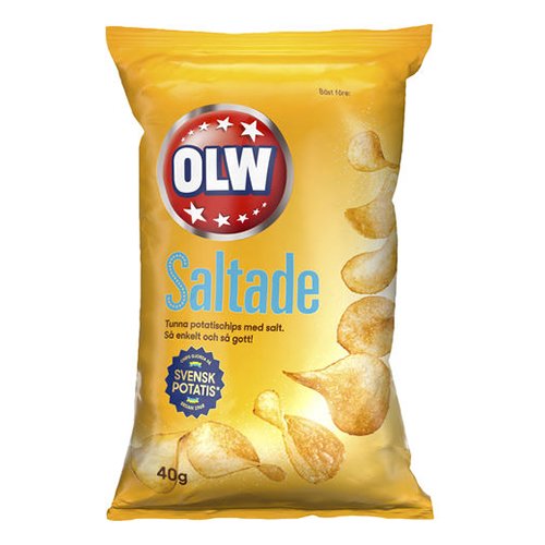 OLW Lättsaltade Chips 40g Coopers Candy