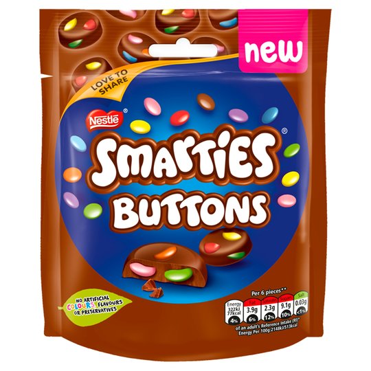Smarties Buttons Milk Chocolate 90g