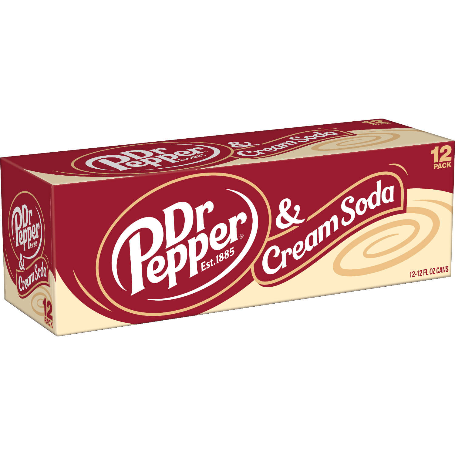 Dr Pepper & Cream Soda 355ml x 12st (helt flak)