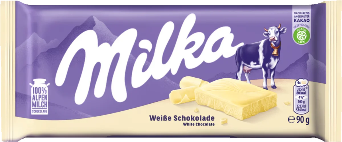Milka Hvit Sjokoladebar 90g