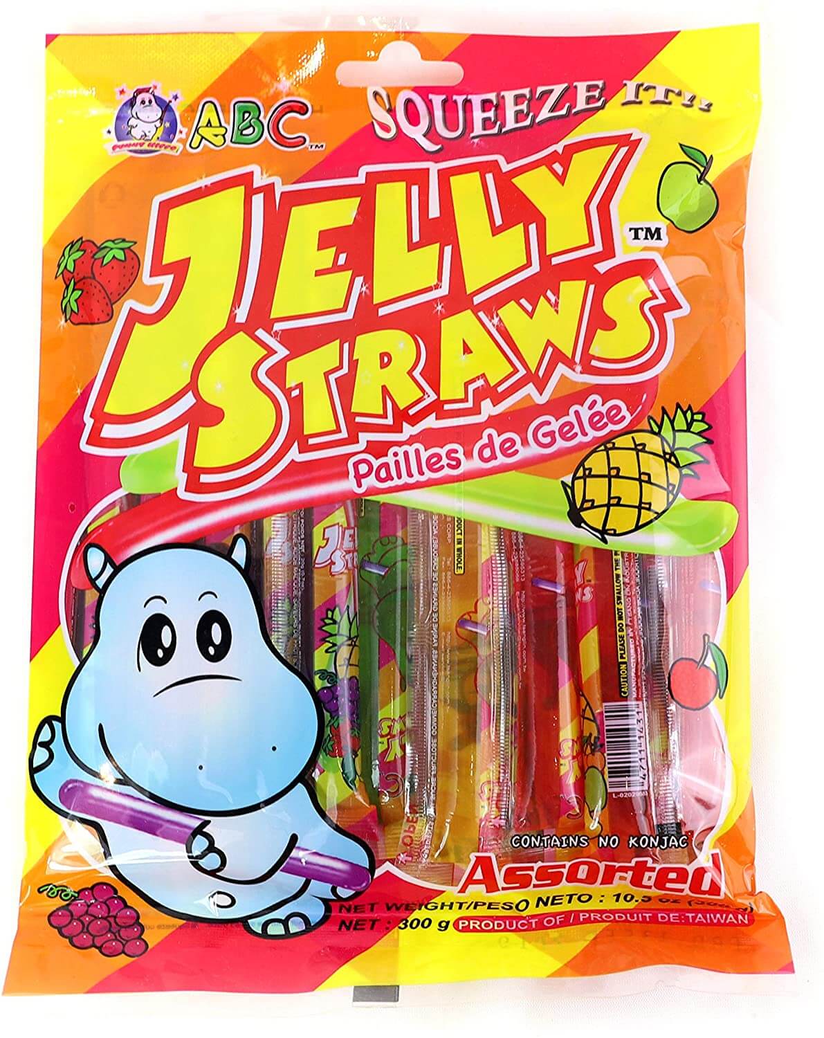 ABC Happy Hippo Jelly Straws 300g