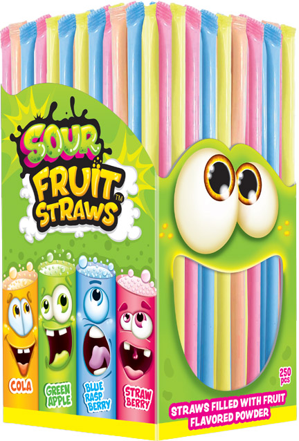 Johny Bee Sour Fruit Straws 250st