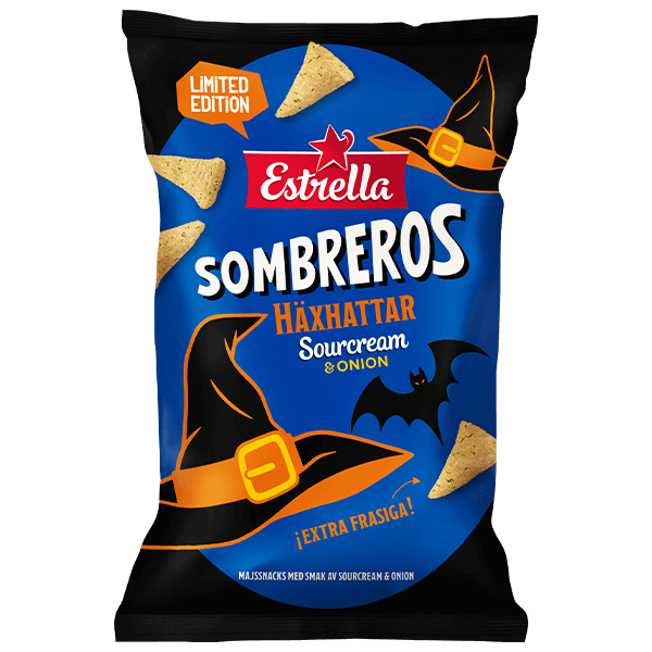 Estrella Sombreros Häxhattar Sourcream & Onion 120g