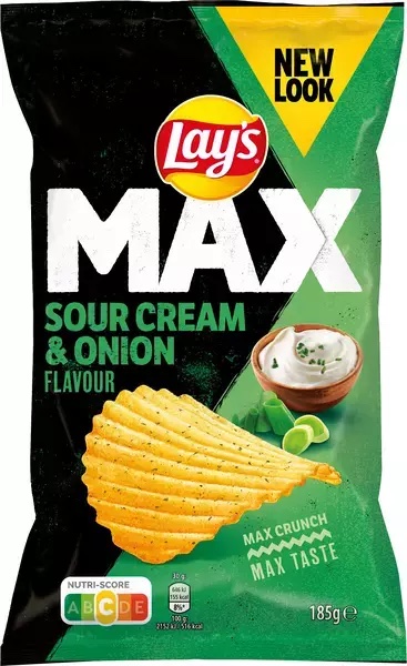 Lays Max Sourcream & Onion 185g Coopers Candy