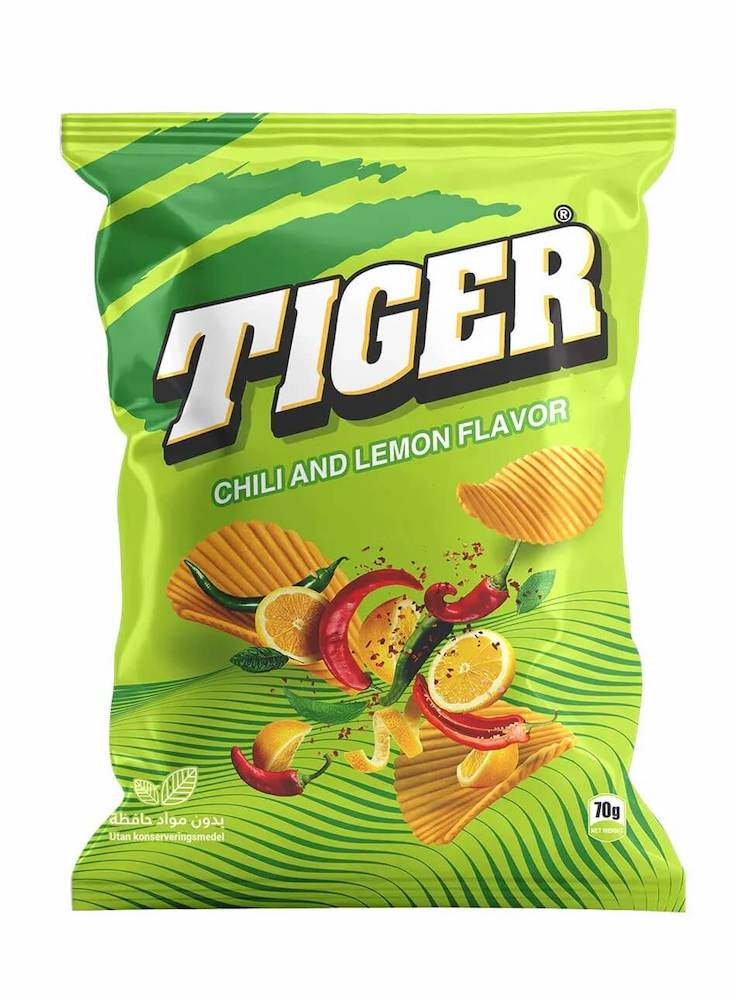 Tiger Potetgull Chili & Lemon 70g