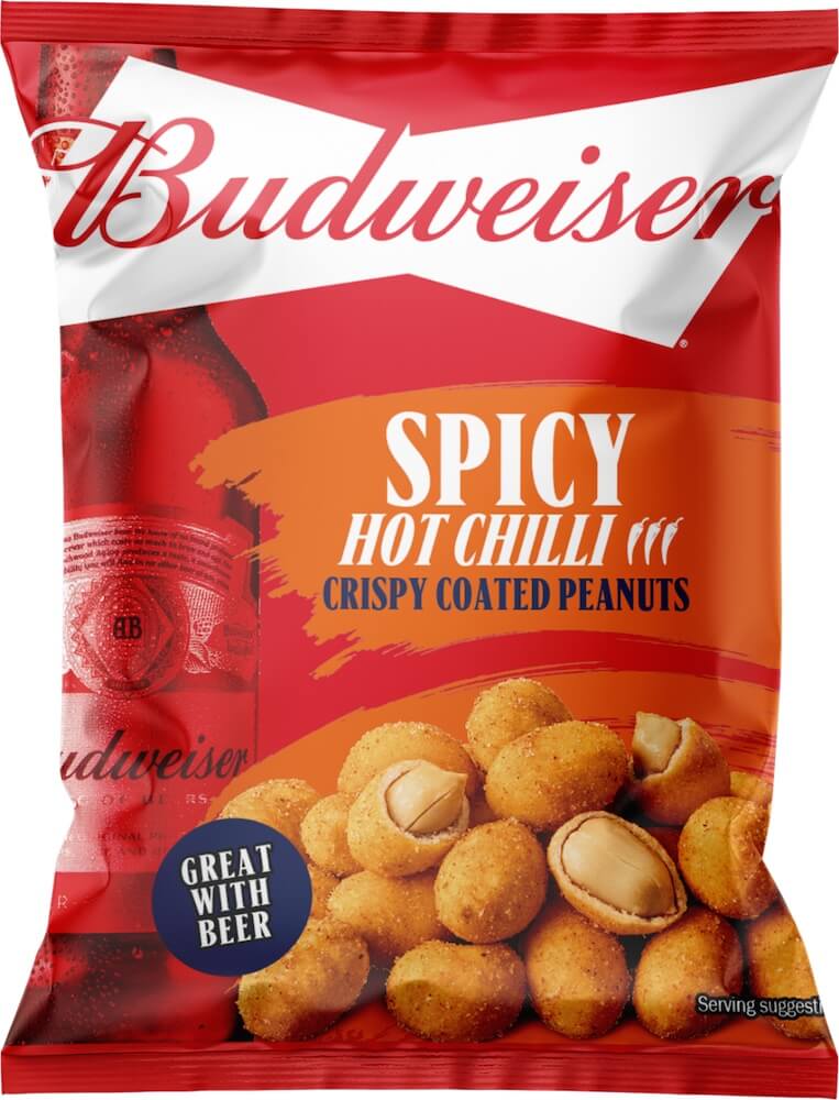Budweiser Spicy Hot Chilli Crispy Coated Peanuts 150g