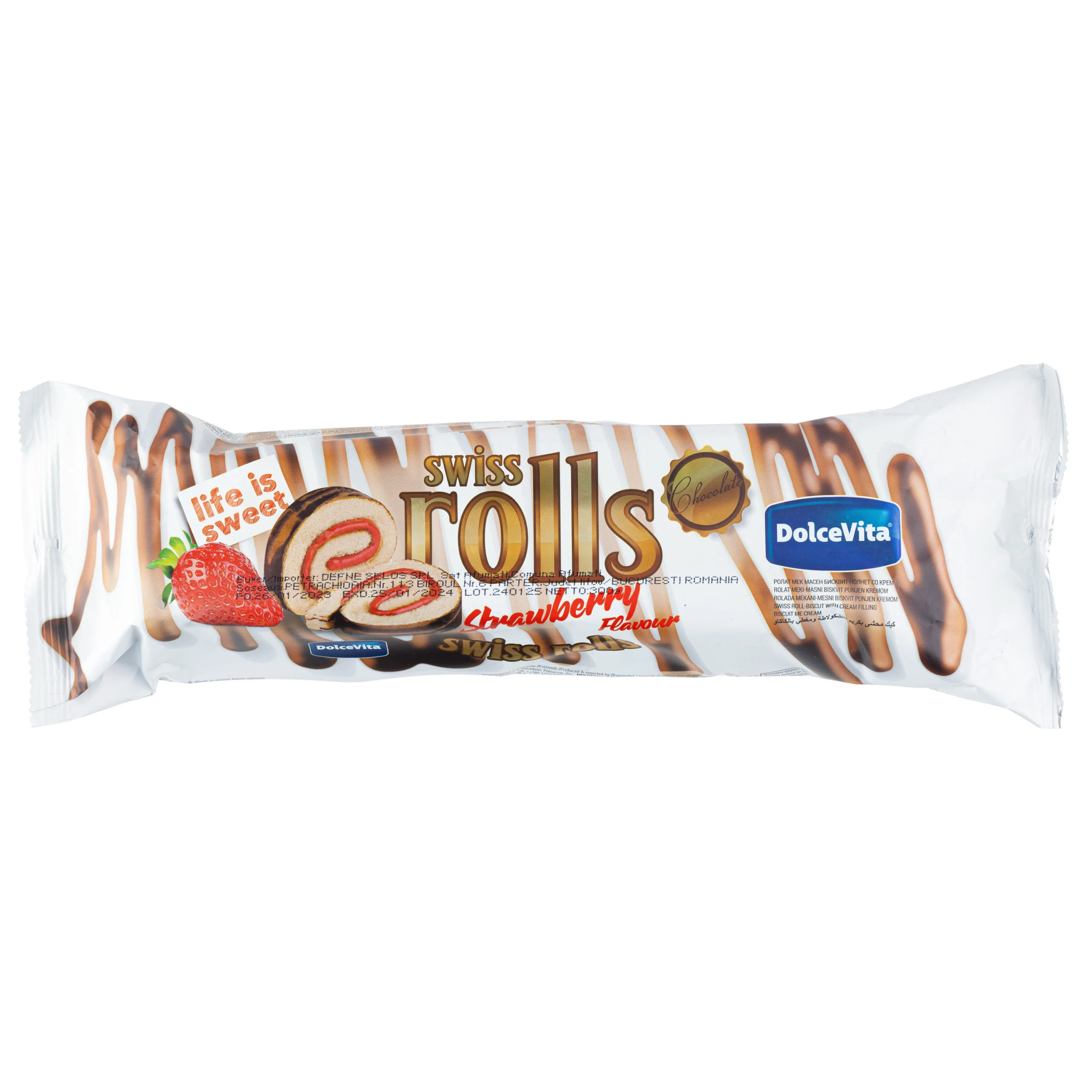 Dolcevita Swiss Rolls Jordgubb 300g