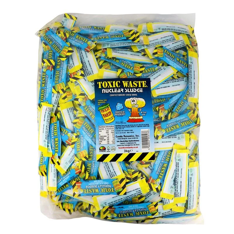 Toxic Waste Nuclear Sludge Mini Chew Bars Blue Raspberry 3kg