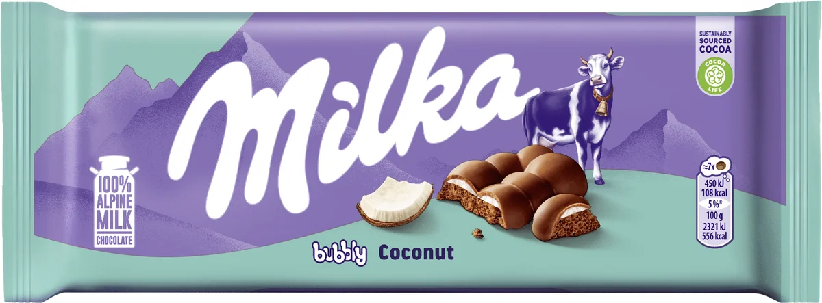 Milka Melkesjokoladebar Bubbly Coconut 97g
